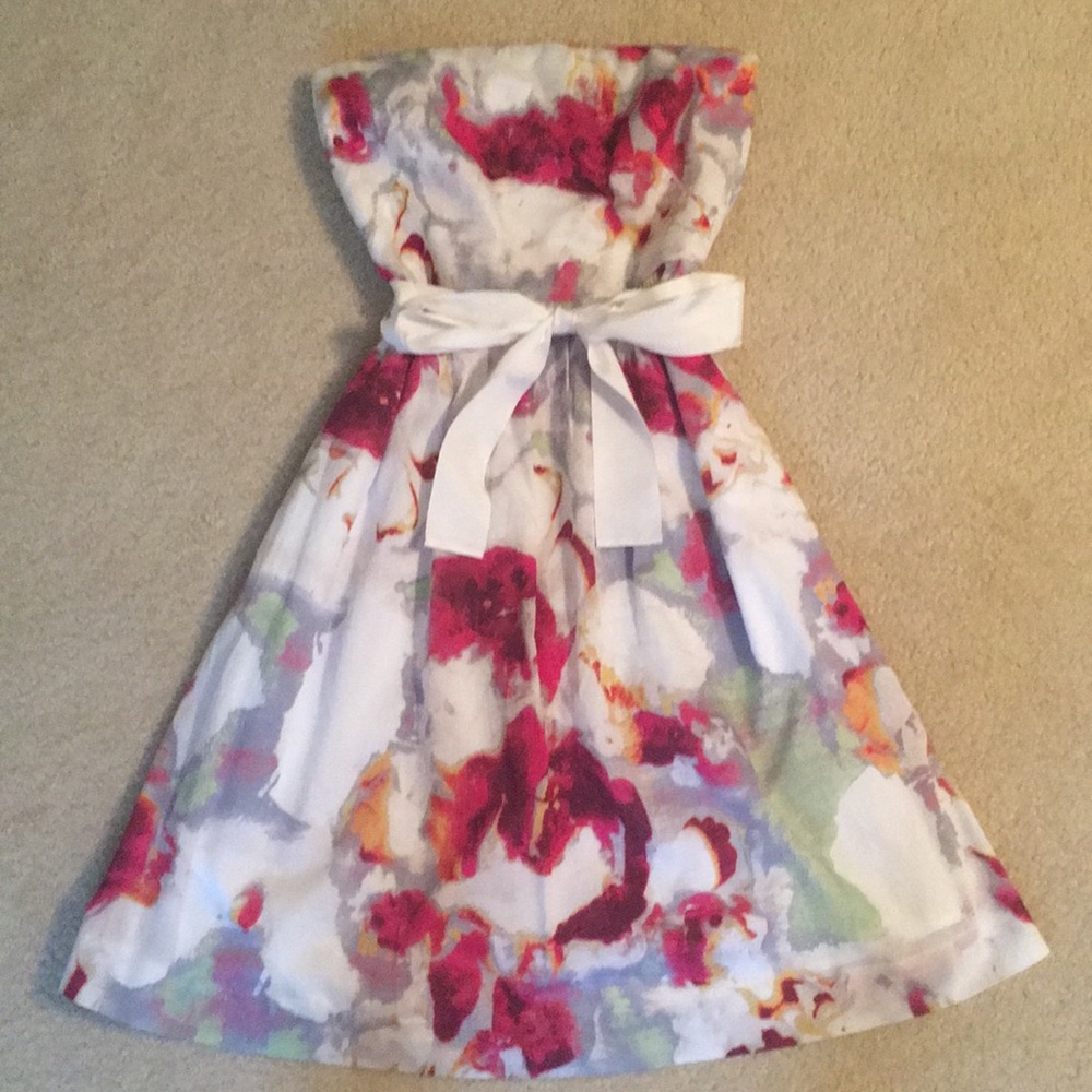 Banana Republic strapless watercolor dress- Size 0